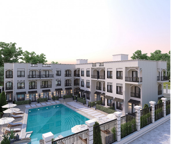 ALMAZA SUITES   - jen 36 apartmánů u Gouny - 20min do centra - dokončení 2025 - 300m moře